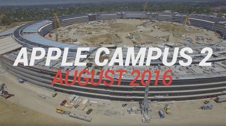 Voortgang bouw Apple Campus 2 (augustus 2016)