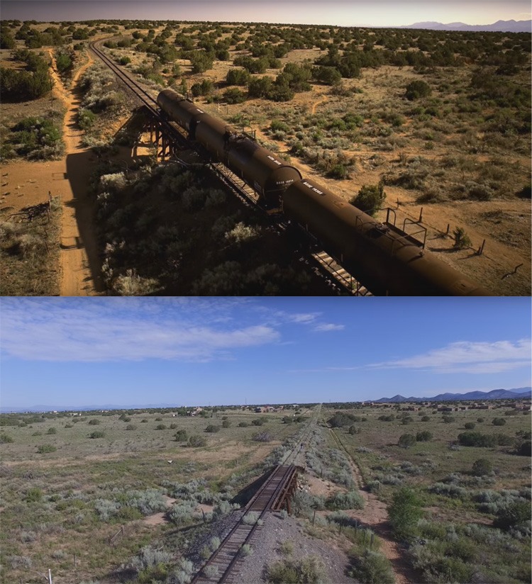 Drone filmt locatie trein beroving uit populaire Breaking Bad serie